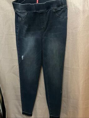 SPANX Dark Indigo Jeggings with Subtle Distress